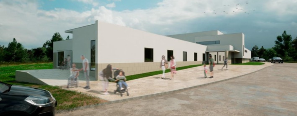Imagem do projeto final da requalificação do edifício da piscina